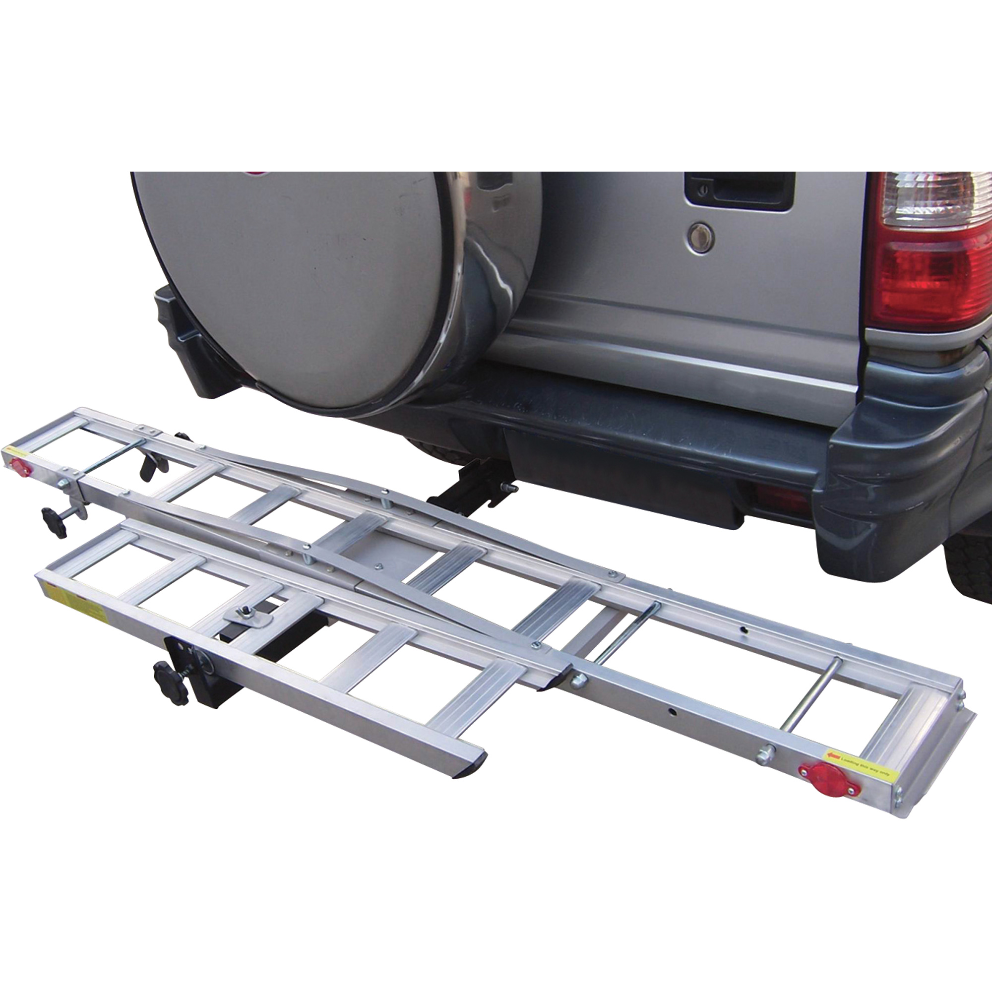 Trailer hitch rack for motorcycle